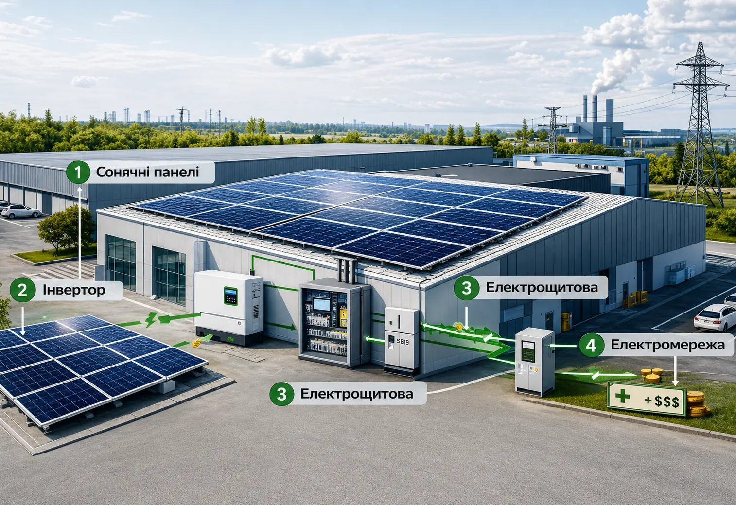 Як працює сонячна станція для бізнесу
